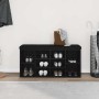 Banco para zapatos con estante Roble Negro 102 x 32 x 50 cm en Bancos para recibidores y almacenamiento | Comprar online en Foru