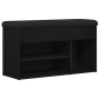 Banco para zapatos Negro 80 x 30 x 45 cm Madera contrachapada en Bancos para recibidores y almacenamiento | Comprar online en Fo