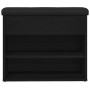 Banco de almacenamiento con estante Roble Negro 62 x 32 x 50 cm en Bancos para recibidores y almacenamiento | Comprar online en 