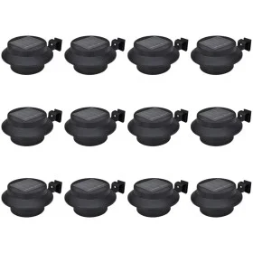 Lámparas solares para valla exterior 12 uds LED negro de vidaXL, Iluminación de exterior - Ref: Foro24-277122, Precio: 80,77 ...