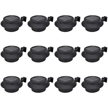Lámparas solares para valla exterior 12 uds LED negro de vidaXL, Iluminación de exterior - Ref: Foro24-277122, Precio: 80,77 ...