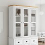 Armario con puertas de vidrio BODO madera de pino blanco marrón de vidaXL, Aparadores - Ref: Foro24-355078, Precio: 283,27 €,...