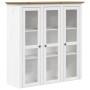 Armario con puertas de vidrio BODO madera de pino blanco marrón de vidaXL, Aparadores - Ref: Foro24-355078, Precio: 283,27 €,...