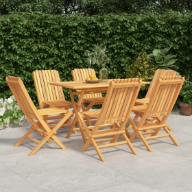 Juego de comedor de jardín 7 piezas madera maciza de teca de vidaXL, Conjuntos de jardín - Ref: Foro24-3155004, Precio: 636,9...