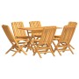 Juego de comedor de jardín 7 piezas madera maciza de teca de vidaXL, Conjuntos de jardín - Ref: Foro24-3155004, Precio: 636,9...