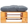 Otomana de palets de jardín con cojín gris madera marrón miel de vidaXL, Otomanas de exterior - Ref: Foro24-277441, Precio: 6...