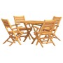 Juego de comedor para jardín 5 piezas madera maciza de teca de vidaXL, Conjuntos de jardín - Ref: Foro24-3155032, Precio: 382...