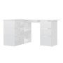 Escritorio de esquina contrachapada blanco brillo 145x100x76 cm de vidaXL, Escritorios - Ref: Foro24-801095, Precio: 248,09 €...