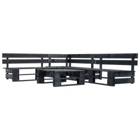 Set de muebles de jardín de palets 4 piezas madera negro de vidaXL, Conjuntos de jardín - Ref: Foro24-277420, Precio: 238,90 ...