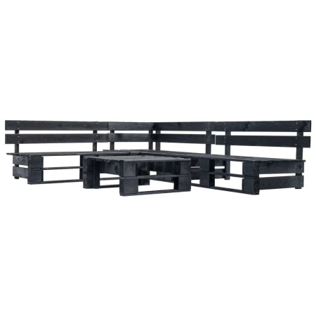 Set de muebles de jardín de palets 4 piezas madera negro de vidaXL, Conjuntos de jardín - Ref: Foro24-277420, Precio: 255,50 ...