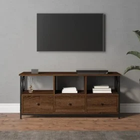 TV-Schrank aus Eisen, braunes Eichensperrholz, 102 x 33 x 45 cm von vidaXL, TV-Möbel - Ref: Foro24-831792, Preis: 76,81 €, Ra...