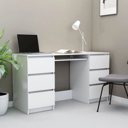 Escritorio de madera contrachapada blanco 140x50x77 cm de vidaXL, Escritorios - Ref: Foro24-800810, Precio: 193,13 €, Descuen...