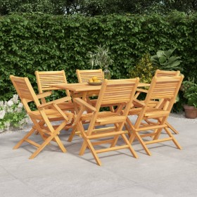 Juego de comedor de jardín 7 piezas madera maciza de teca de vidaXL, Conjuntos de jardín - Ref: Foro24-3155014, Precio: 555,9...