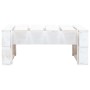 Otomana de palés para jardín madera blanco de vidaXL, Otomanas de exterior - Ref: Foro24-45758, Precio: 55,30 €, Descuento: %