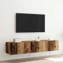 Mueble de TV Montado en la Pared 2 pcs Madera Vieja en Muebles TV | Comprar online en Foru.es