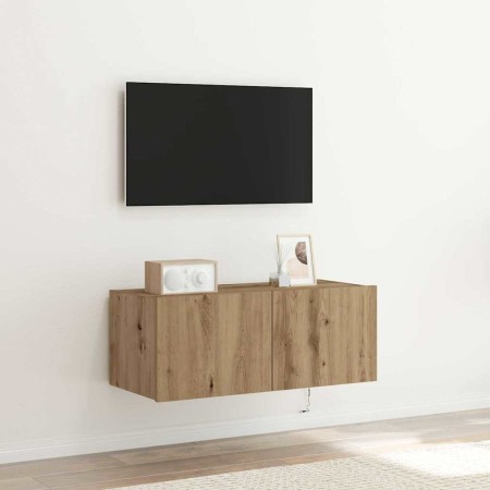 Mueble de TV Montado en la Pared Roble artesanal en Muebles TV | Comprar online en Foru.es