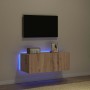 Mueble de TV Montado en la Pared Roble artesanal en Muebles TV | Comprar online en Foru.es