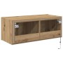 Mueble de TV Montado en la Pared Roble artesanal en Muebles TV | Comprar online en Foru.es