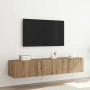 Mueble de TV Montado en la Pared 2 pcs Roble artesanal en Muebles TV | Comprar online en Foru.es