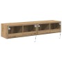 Mueble de TV Montado en la Pared 2 pcs Roble artesanal en Muebles TV | Comprar online en Foru.es