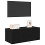 Mueble de TV Montado en la Pared Roble Negro 80 x 35 x 31 cm en Muebles TV | Comprar online en Foru.es