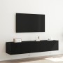 Mueble de TV Montado en la Pared 2 pcs Roble Negro en Muebles TV | Comprar online en Foru.es