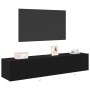 Mueble de TV Montado en la Pared 2 pcs Roble Negro en Muebles TV | Comprar online en Foru.es