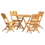Juego de comedor para jardín 5 piezas madera maciza de teca de vidaXL, Conjuntos de jardín - Ref: Foro24-3155020, Precio: 387...