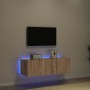 Mueble de TV Montado en la Pared Roble artesanal en Muebles TV | Comprar online en Foru.es