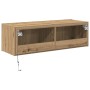 Mueble de TV Montado en la Pared Roble artesanal en Muebles TV | Comprar online en Foru.es