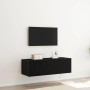 Mueble de TV Montado en la Pared 2 pcs Roble Negro en Muebles TV | Comprar online en Foru.es