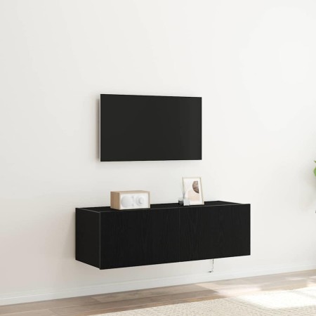 Mueble de TV Montado en la Pared 2 pcs Roble Negro en Muebles TV | Comprar online en Foru.es