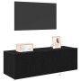Mueble de TV Montado en la Pared 2 pcs Roble Negro en Muebles TV | Comprar online en Foru.es