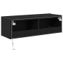 Mueble de TV Montado en la Pared 2 pcs Roble Negro en Muebles TV | Comprar online en Foru.es