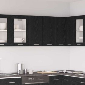 Mueble colgante con estante Lyon Roble Negro 60 x 31 x 60 cm en Armarios de cocina | Comprar online en Foru.es