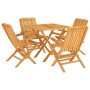Juego de comedor para jardín 5 piezas madera maciza de teca de vidaXL, Conjuntos de jardín - Ref: Foro24-3155037, Precio: 404...