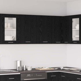 Mueble colgante con estante Lyon Roble Negro 80 x 31 x 60 cm en Armarios de cocina | Comprar online en Foru.es