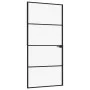 Interior door made of tempered glass and black aluminum, measuring 93x201.5 cm. by vidaXL, Doors for the home - Ref: Foro24-1...
