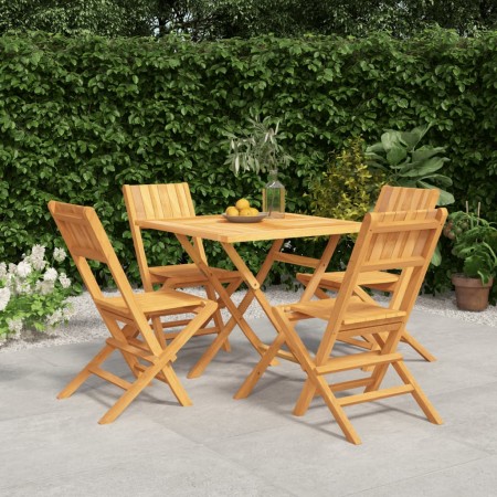 Juego de comedor para jardín 5 piezas madera maciza de teca de vidaXL, Conjuntos de jardín - Ref: Foro24-3155038, Precio: 365...