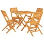Juego de comedor para jardín 5 piezas madera maciza de teca de vidaXL, Conjuntos de jardín - Ref: Foro24-3155038, Precio: 365...