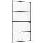 Puerta interior vidrio templado y aluminio negro 102x201,5 cm de vidaXL, Puertas para el hogar - Ref: Foro24-153661, Precio: ...