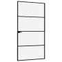 Puerta interior vidrio templado y aluminio negro 102x201,5 cm de vidaXL, Puertas para el hogar - Ref: Foro24-153661, Precio: ...