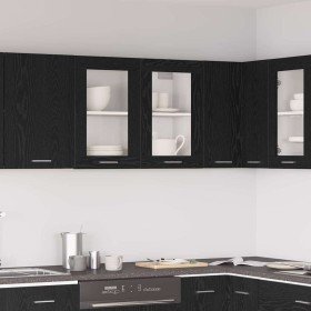 Mueble colgante con estante Lyon Roble Negro 80 x 31 x 60 cm en Armarios de cocina | Comprar online en Foru.es