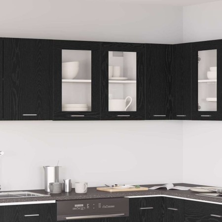 Mueble colgante con estante Lyon Roble Negro 80 x 31 x 60 cm en Armarios de cocina | Comprar online en Foru.es