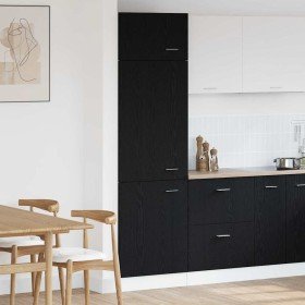 Mueble colgante con estante Lyon Roble Negro 60 x 31 x 207 cm en Armarios de cocina | Comprar online en Foru.es