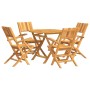 Juego de comedor para jardín 5 piezas madera maciza de teca de vidaXL, Conjuntos de jardín - Ref: Foro24-3155021, Precio: 432...