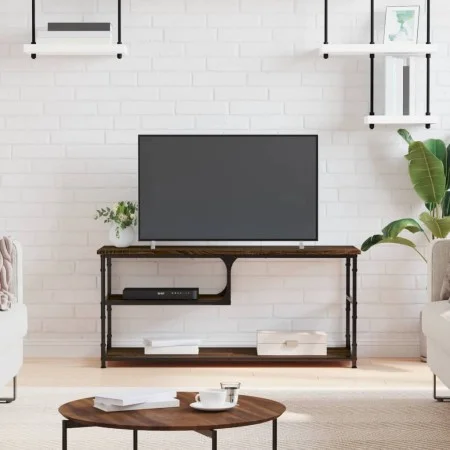 Mueble de TV contrachapada y acero marrón roble 103x38x46,5 cm de vidaXL, Muebles TV - Ref: Foro24-831827, Precio: 52,90 €, D...