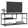 Mueble de TV contrachapada y acero marrón roble 103x38x46,5 cm de vidaXL, Muebles TV - Ref: Foro24-831827, Precio: 52,90 €, D...