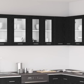 Mueble colgante con estante Riga Roble Negro 60 x 31 x 60 cm en Armarios de cocina | Comprar online en Foru.es