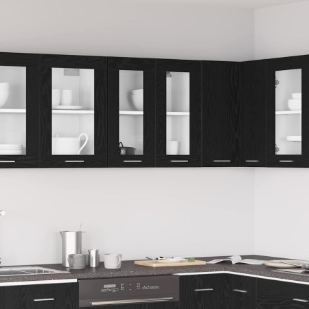 Mueble colgante con estante Riga Roble Negro 60 x 31 x 60 cm en Armarios de cocina | Comprar online en Foru.es